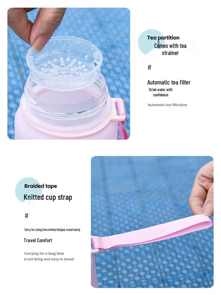 Gradient Frosted Water Bottle with Free Shipping - Large Capacity, Portable Sports Cup for Men and Women