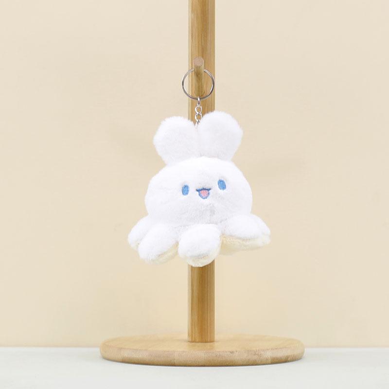 And Pink Cute White Plush Octopus Rabbit Keychain Adorable Stuffed Animal Accessory