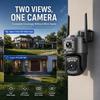 Kamera zewnętrzna V380 PRO z podwójnym obiektywem, podwójnym ekranem, HD 8MP 4K, kamera WIFI z mobilnym śledzeniem, kolorowe widzenie nocne, dwukierunkowy domofon, kamera bezpieczeństwa