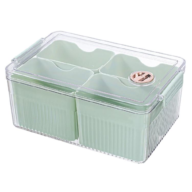 4 Grid Divider Refrigerator Storage Box with Lid Biscuit Beard Small Snack 1440₽