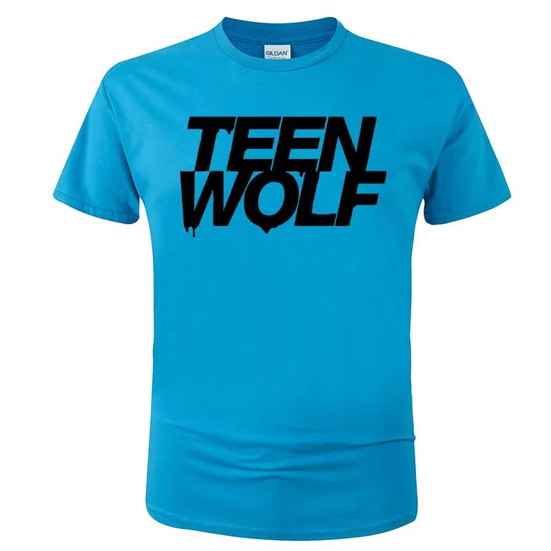 Teen Wolf Letter Print 2024 Summer Popular Trend Simple Round Neck T-shirt Casual High endVersatile Short SleeveG138