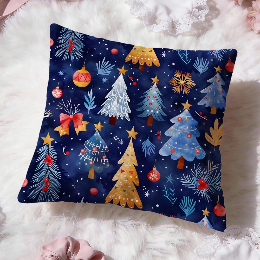 Christmas Cushion Cover Premium Comfort Reversible Pillow Cove -Two In One Design for Any Room & Car Interior
