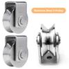 2Pcs Groove Wheel V Type Pulley Roller Stainless Steel Track Wheel Heavy Duty Groove Caster Max Load 660Lbs for Mechanical Cart