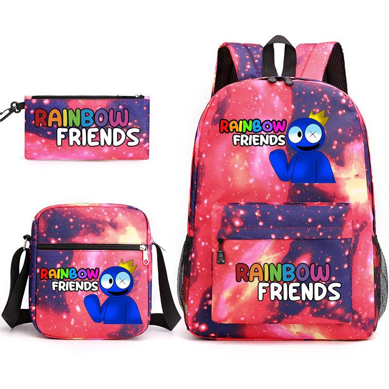 Rainbow Friends Rainbow Friends Game Original Styling Backpack Three-Piece Cartoon Student School Bag