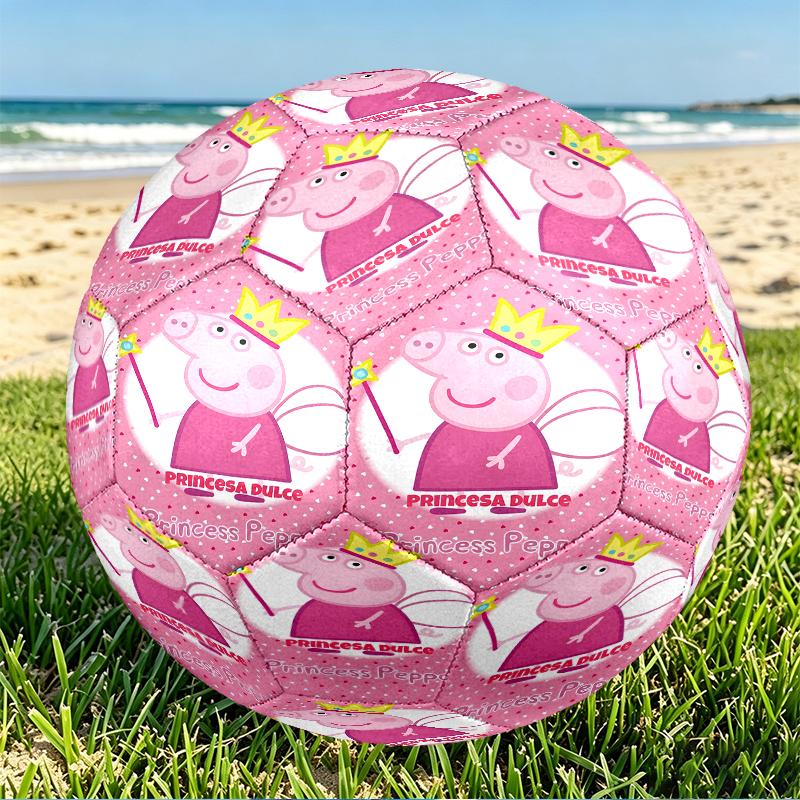 Peppa Pig Print Size 5 Soccer Ball, PU Wear Resistant Football for Match Training and Daily Practice, Birthday Gift for Soccer Fans