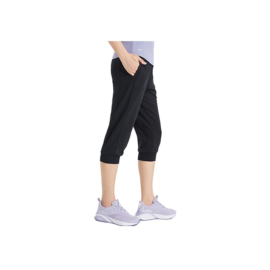 Li Ning Training Series Loose Fit Cropped Pants Women Bottoms Black AKQQ054-1