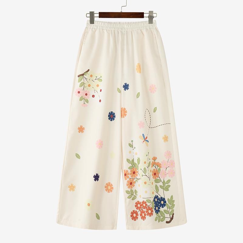 

ZANZEA Женские повседневные брюки с эластичной талией, свободного кроя, с цветочным принтом 4XL абрикосовый