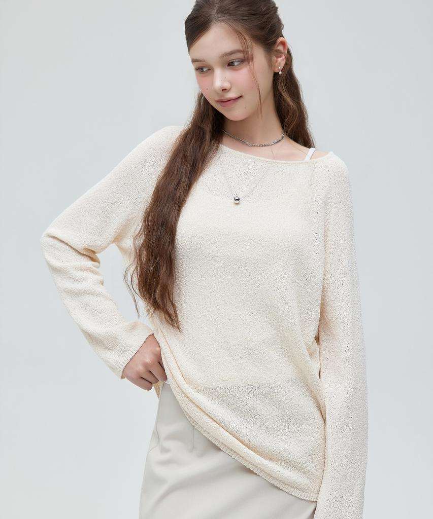 ROEM Linen-Like Loose Fit Knit Rmkag25Nt2
