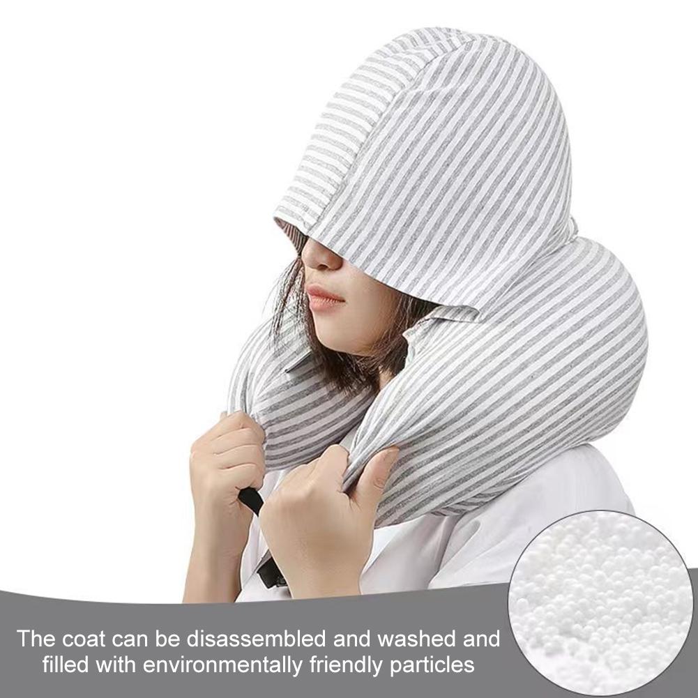 Opvouwbaar Nekkussen Reiskussen met Capuchon Lichtgewicht Vulbaar Nekkussen Nekkussenhoes voor Reisbenodigdheden