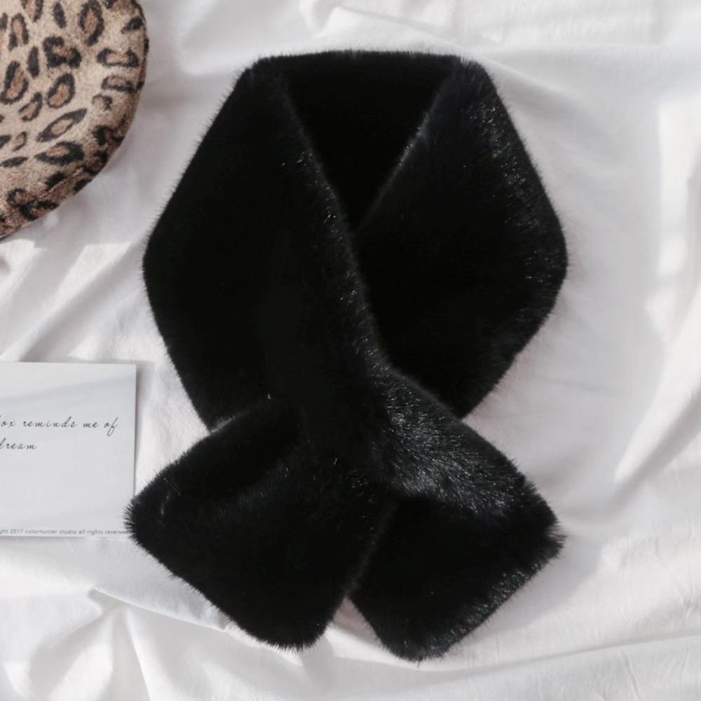 Зимний теплый шарф-перекресток однотонный мягкий шарф на шею утолщенный платок-шарф осень зима