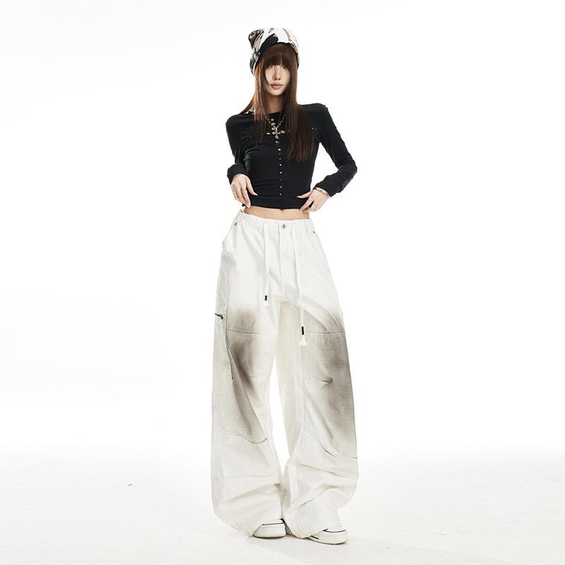 

Women s Wide-Leg Cargo Pants - Spring 2026 Style, High-Waist, Loose, Slimming, Versatile Casual Wear 2XL