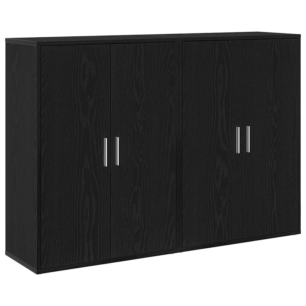 Sideboard 2 pcs Black Oak Effect 60 x 31 x 84 cm