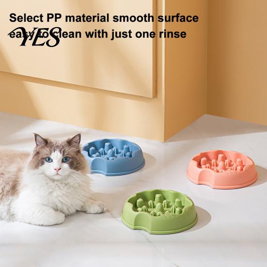 Pet Slow Feeder Dog Bowl, Cat Eating Anti-Slip Feed Dish Bottom Dish, Reduces Choking Vomiting for Cats Dogs Food-grade Bowl
