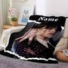 Custom Name Musician Purple Frame Party Blanket For Couch Bed Plush Cozy Fuzzy Blanket Super Soft Warm Blankets For Fall And Winter 0916164