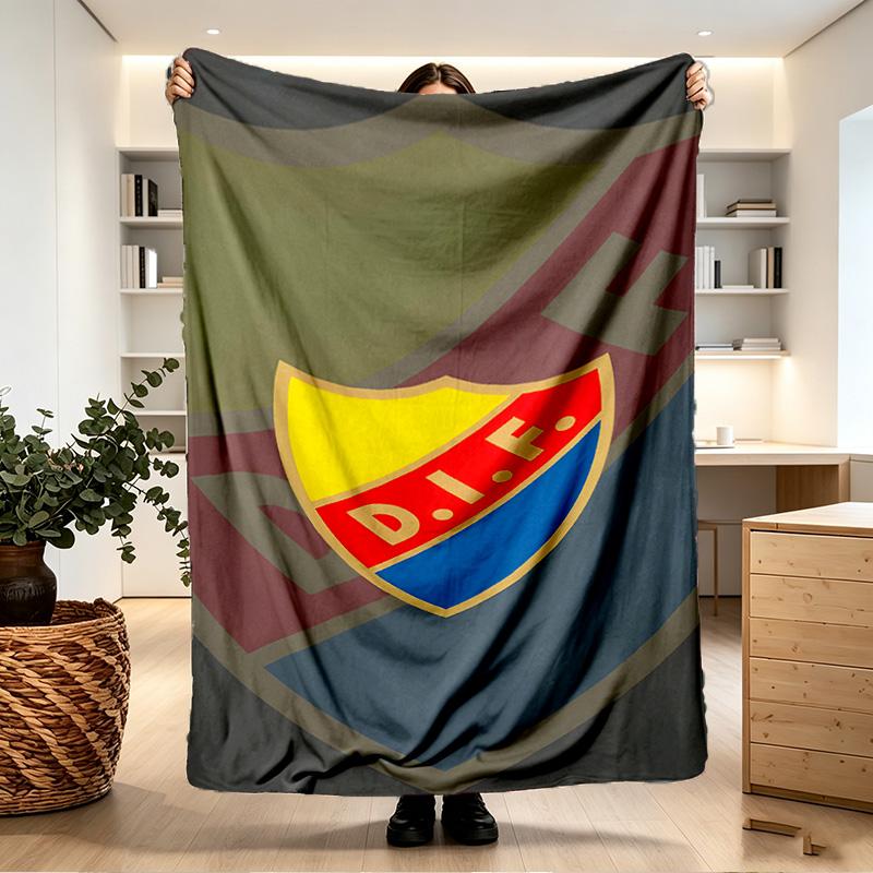 Djurgardens IF Print Blanket - Soft & Comfortable, for Bedroom, Travel, Sofa, Home Decoration - Birthday Christmas Gift for Friend