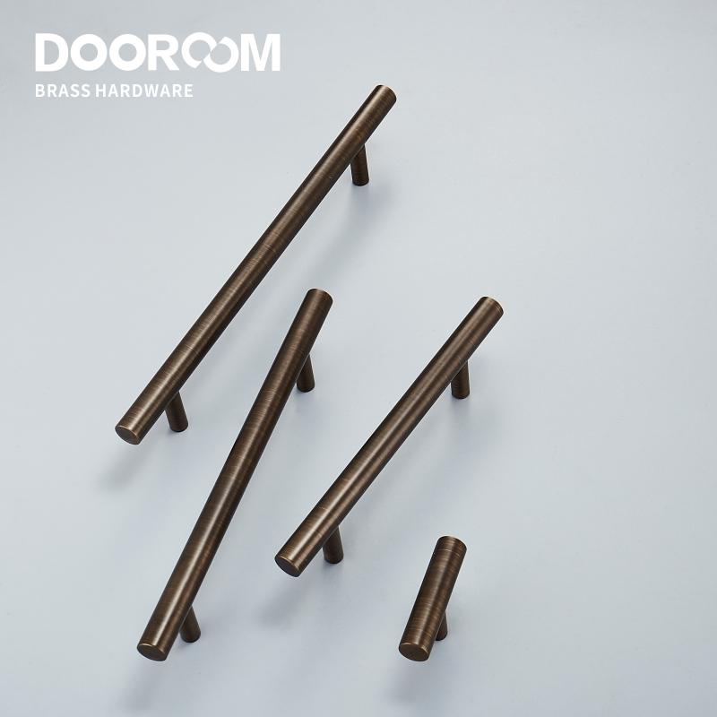 Dooroom Yu'an Brass Furniture Handles Nordic Modern Pastoral Wardrobe Dresser Cupboard Drawer Cylinder Black/Gold Pulls Knobs