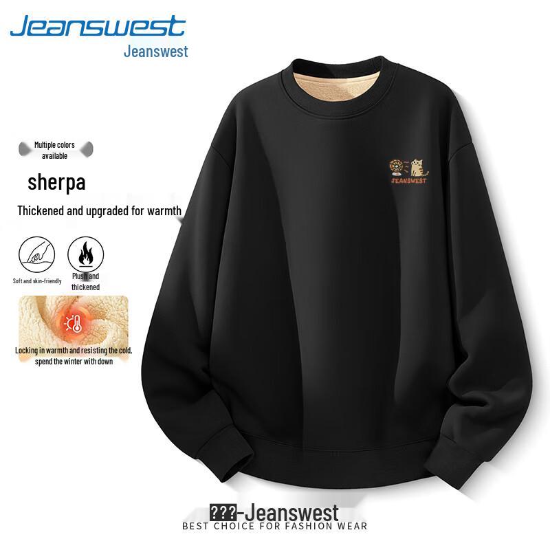 Jeanswest Herren Winter Fleece Cartoon Katze Grafik Sweatshirt