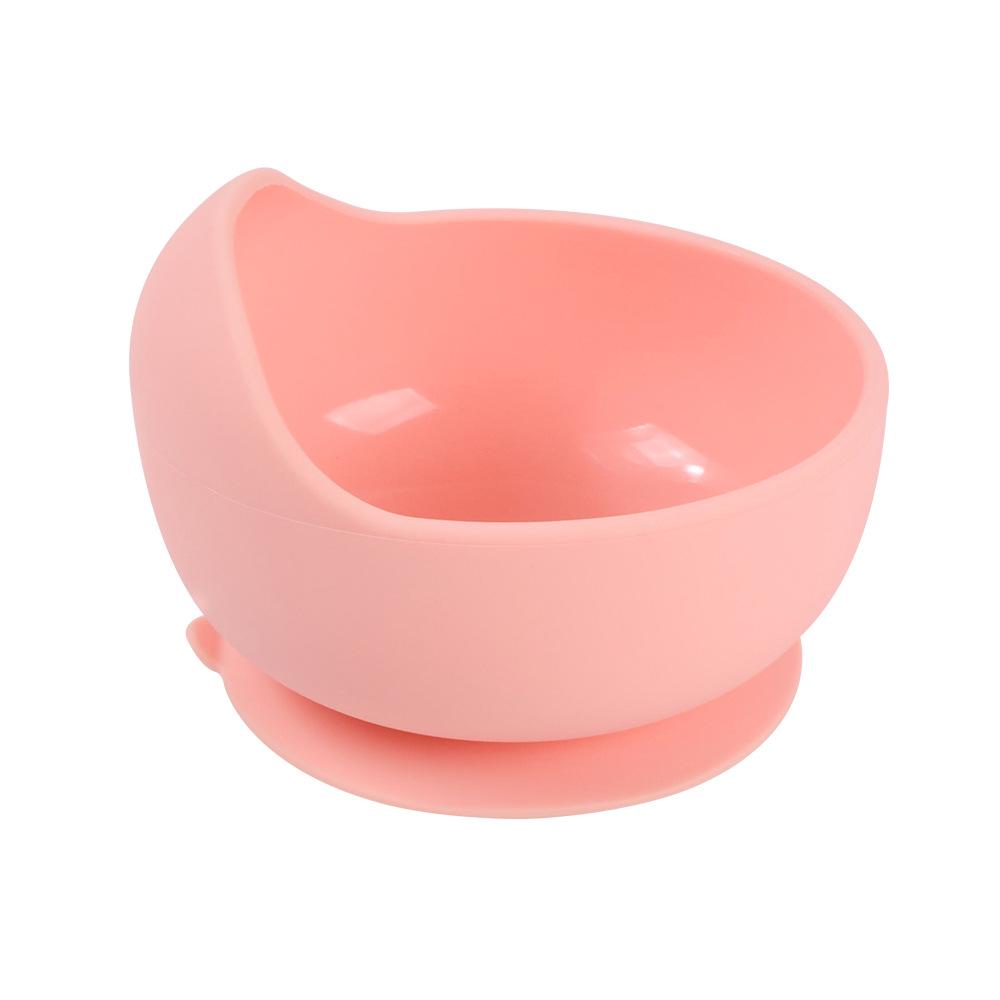 Silicone Baby Bowl & Spoon Set with Wooden Handle and Suction Cup