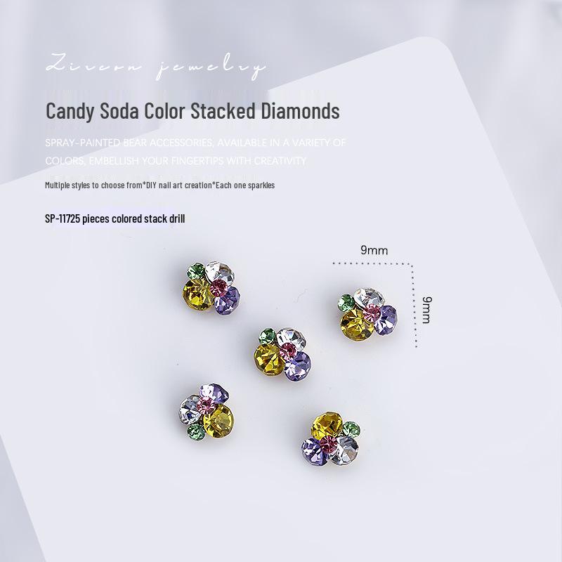 

Набор 3D украшений для нейл-арта со стразами из 5 штук - Цвета конфетной газировки