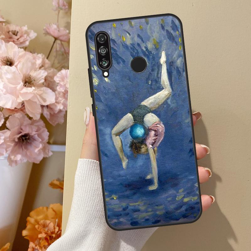 Gymnastik Ölgemälde Für Honor 50 8X 9X 10i Hülle Für Huawei P50 Pro P20 P40 P30 Lite P Smart 2021 Nova 5T Hülle
