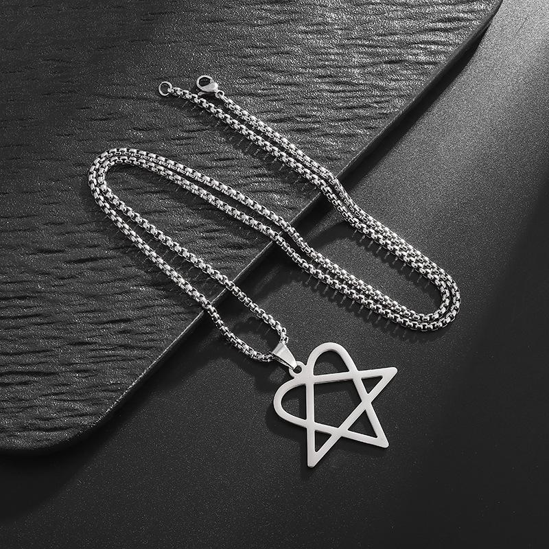 Wind Hollow Love Triangle Simple Plated Pendant Necklace