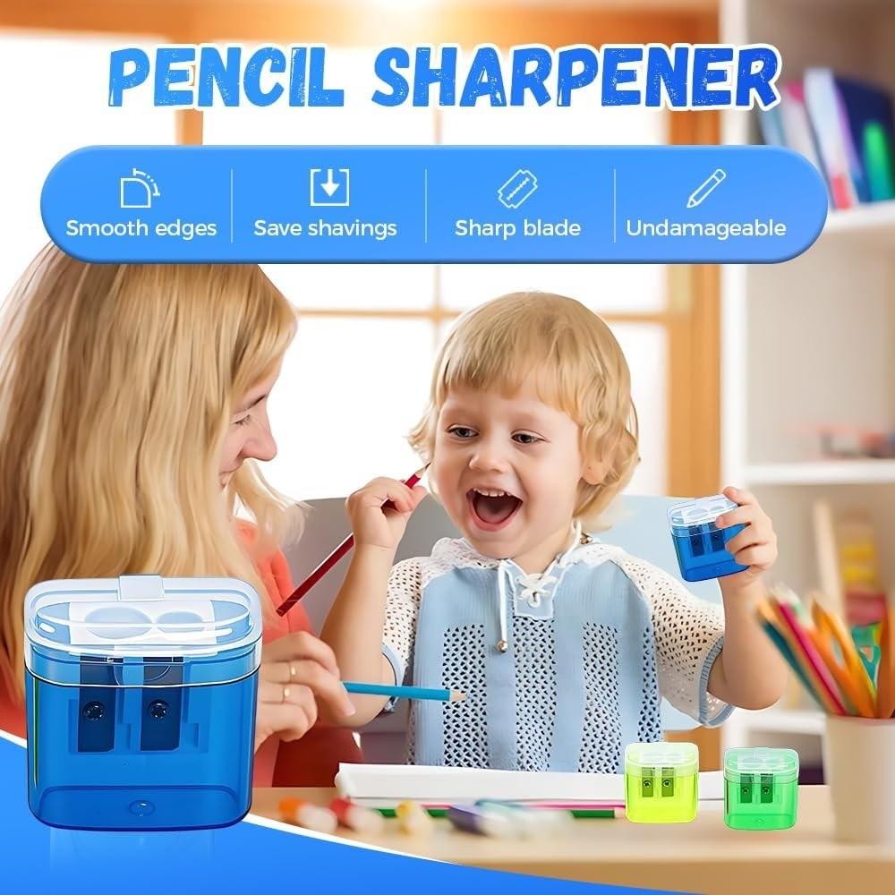 Dual Holes Pen Sharpener With Lid Pencil Sharpening Tool New Pencil Sharpeners Student Stationery