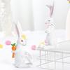 Yousheng Easter Bunny Decoration Cute Mother And Baby Rabbit Figurine Hand-Carved Resin Tabletop Sculpture for Home Indoor Desk Shelf Decor