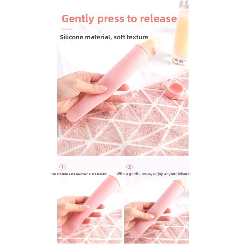 Popsicle Mold Silicone Ice Maker With Lid Easy Demoulding Tray For Ice Cream Baby Food And Daily Frozen Snacks Random color