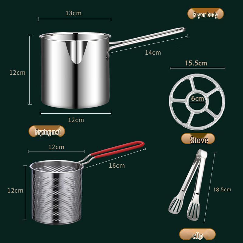 DajuJiang Японский стиль Глубокая фритюрница из нержавеющей стали 304