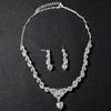Women Bridal Jewelry Set Elegant Fashionable Diamond Alloy Necklace + Earring Set
