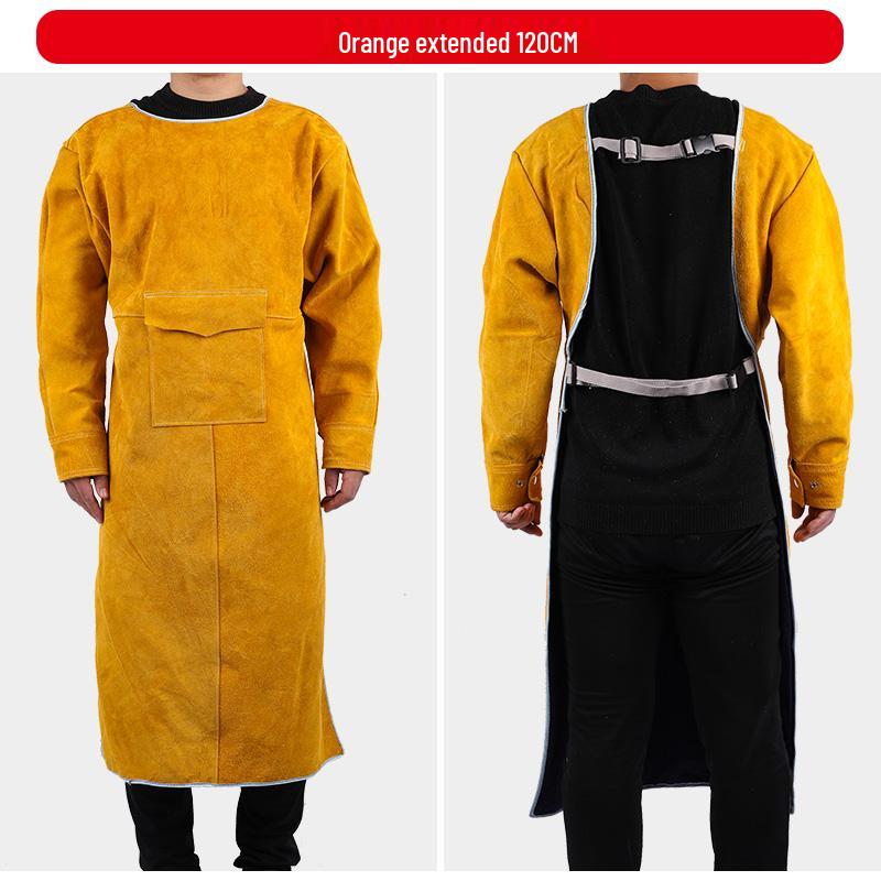 Cowhide Welding Suit – Flame Retardant, Anti-Scald, High-Temperature & Wear Resistant Leather Apron for Welders.