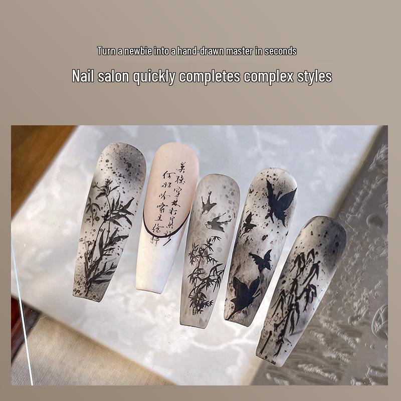 Płytki do zdobienia paznokci w stylu chińskim - Wzory motyli, koronki, kwiatowe i bambusowe