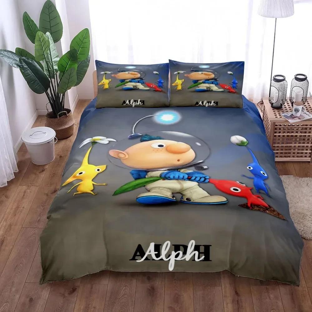 

Comforter Pikmin Bugs King Queen Double Full Twin Single Size Set With Custom Comforter (quilt)-EU Single(135*200cm)3pcs