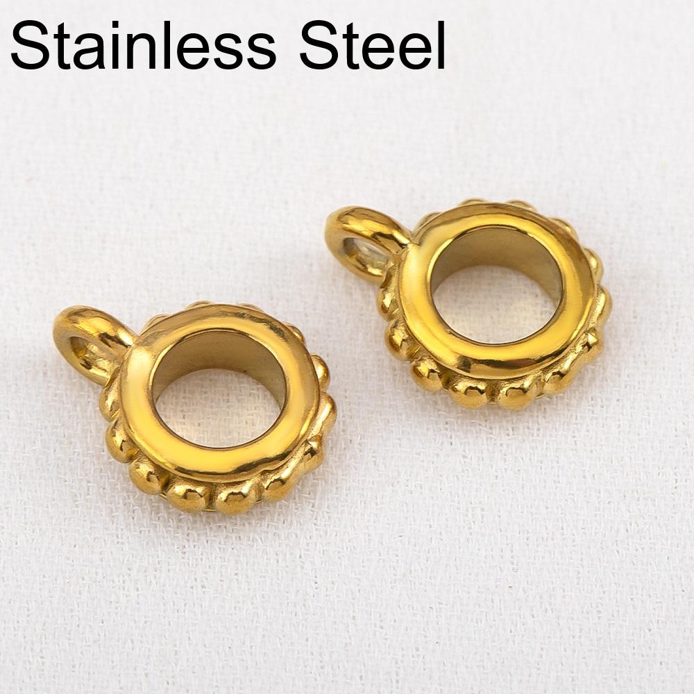 5pcs 10pcs PVD Never Fade Stainless Steel Necklace Pendants Clasps Connectors 6mm 8mm Pinch Clip Bail Charm Beads Jewelry Making