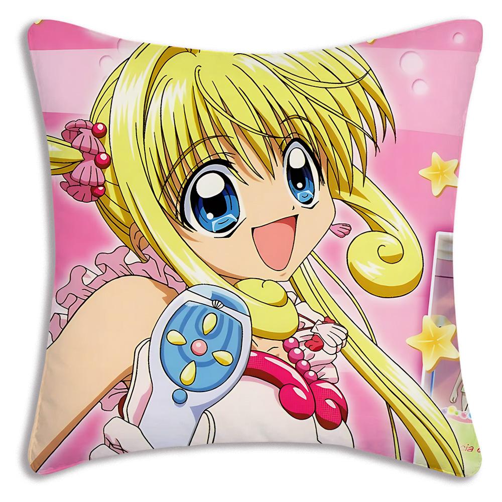 

Anime M-Mermaid Melodys Pillow Covers Cartoon Sofa Decorative Home Double-sided Printing Short Plush Cute Cushion Cover 30cmx30cm