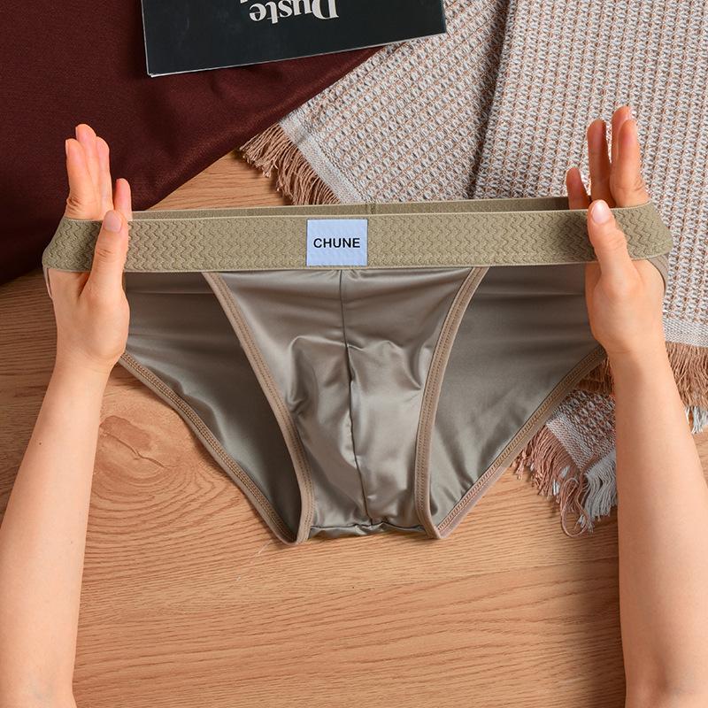 Slip da Uomo di Alta Gamma in Seta Ghiacciata e Nylon con Cavallo Antibatterico - Stile Trendy