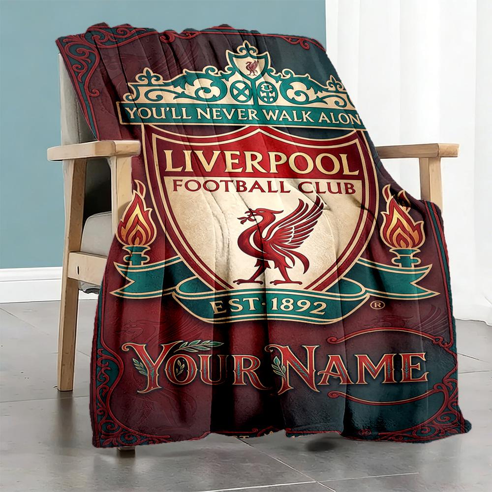 Liverpool Fc Customize Your Name Blanket Lightweight Customizable Blanket Soft Cozy For Office Home Decor Bed Couch Allseason Use