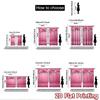2D flat printing 2pcs Curtain Window Curtains Birthday Pink Roses Sparkle Digital Printed Polyester Drapes Party Decorations Use