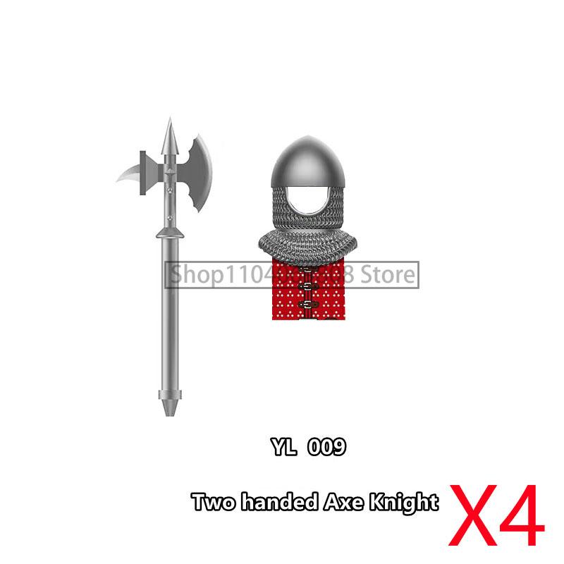 MOC Medieval Military Figures Building Blocks Castle Militia Soldier Dragon Gothic Knight Helmets Swords Shield Bricks Toys N06