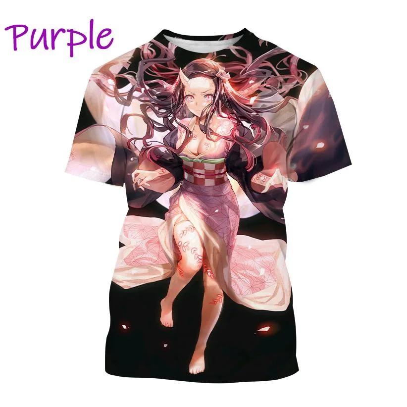 Nové Žhavé Anime Demon Slayer Kamado Nezuko Tričko s potiskem 3D Pánské/Dámské tričko Tričko s krátkým rukávem Street Harajuku Cosplay topy