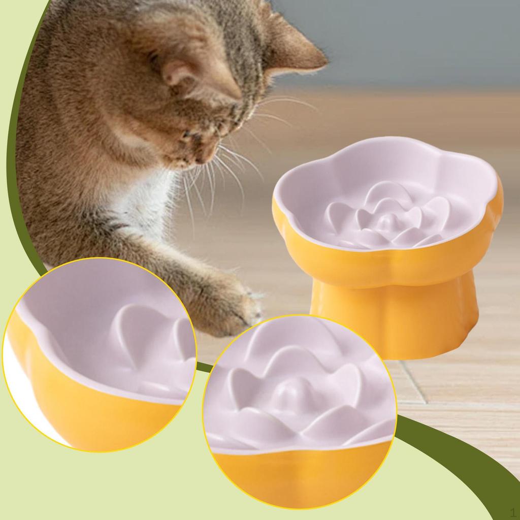 Erhöhte Katzennapf Langsamfresser Keramik für kleine Hunde Trocken- und Nassfutter Niedlich Passend Spülmaschinenfest Fressen