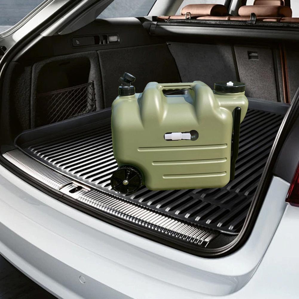 28L Camping Water Container Water Bucket No Leakage with Faucet&Wheel Camping Water Jug Camping Water Storage Carrier Water Tank