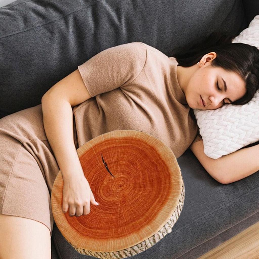 2 Pieces Simulated Tree Wheel Pillow Cylindrical Wooden Pile Pillow Cushion Realistic Cushion Natural Decor For Living Room