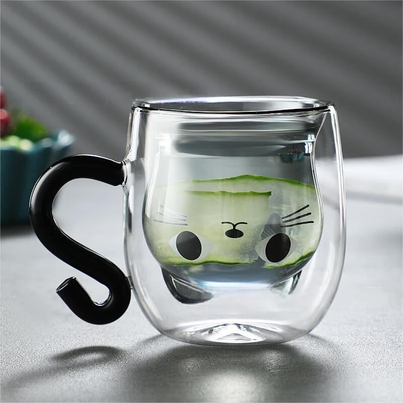 Cute Cartoon Double Wall Glass Mug
