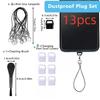 13-Piece Type-C Phone Earphone Universal Dust Plug Set, Phone Usb-C Dust Cover, Comes with 6 Lanyards and 1 Cleaning Brush, Daily Care Kit for Phones