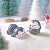 1/4PCS Cute Grey Penguin Doll Snow Landscape Gardening DIY Decoration Accessories Mini Desktop Small Ornament