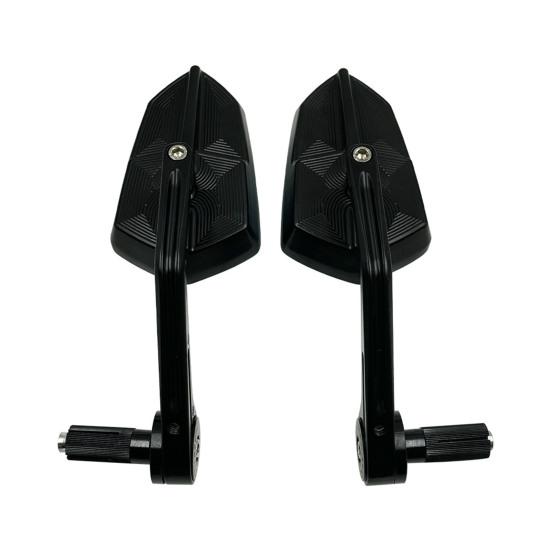 1 pár motocyklových zpětných zrcátek Odolná konstrukce Nastavitelný design Univerzální uchycení Jednoduchá instalace Zrcátka pro boční pohled na řídítka