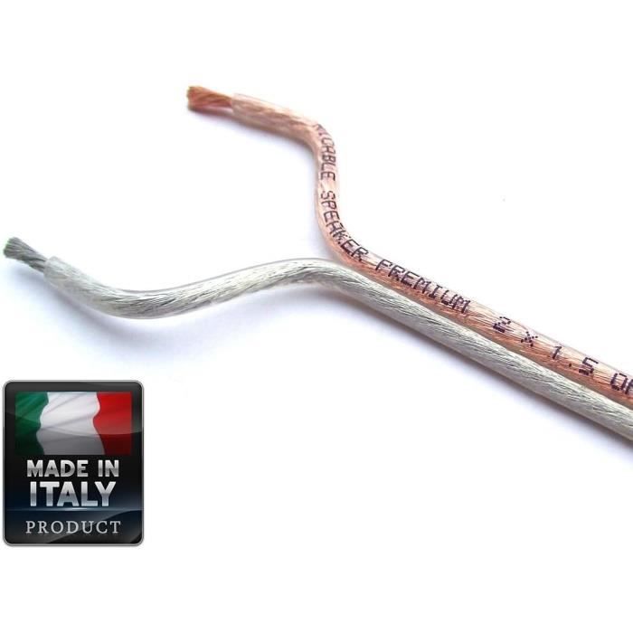 Ricable Premium Speaker 1.520 - Speaker Cable 20m 2 X 1.5 Mm² for Hi-fi Audio Loudspeaker Made of Ofc Copper