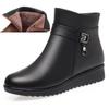 Cotton Shoes with Fleece for Warmth, Anti-slip Flat Flat Short Ankle Boots for Middle-aged and Elderly Women