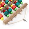 Hanging Chewing Toy Multicolored Natural Wooden Bird Tearing Blocks for Large  